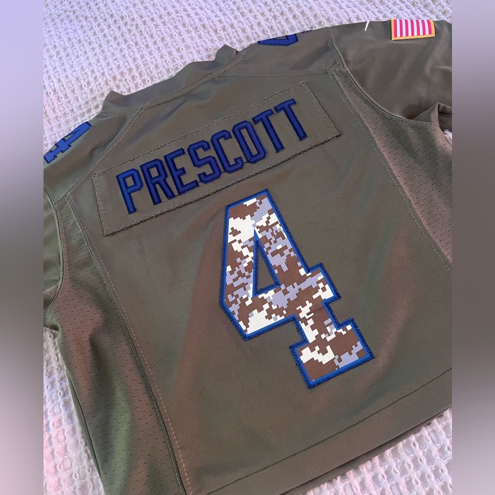 Dallas Cowboy Crop Top Jersey DAK Prescott Military